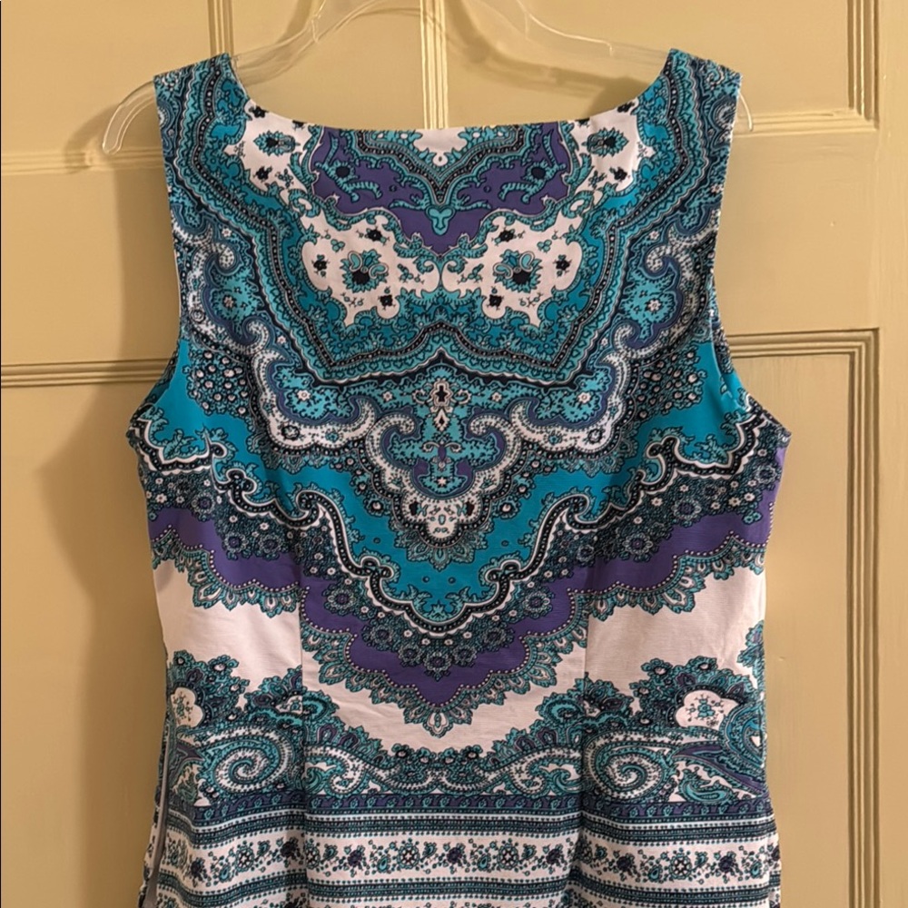 Talbots Blue Paisley Print Sleeveless Tank Top - Picture 5 of 5